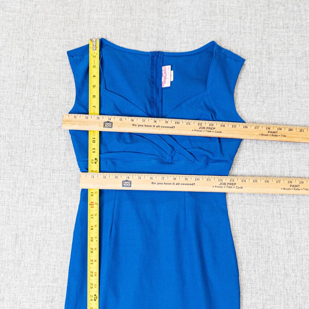 Pinup Couture Erin Wiggle Dress in blue size Small Rockabilly Sweatheart - Picture 7 of 11